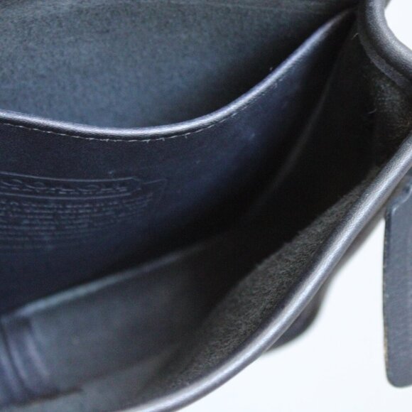Coach VTG 80s Black Leather Compact Pouch Crossbody Bag Made in the USA 0135-596 - Picture 9 of 9